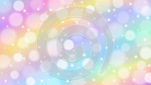 Abstract Bright Bokeh and Glittering Sparkles in Colorful Pastels Gradient Background photo