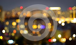 Abstract bokeh unfocused evening cityscape