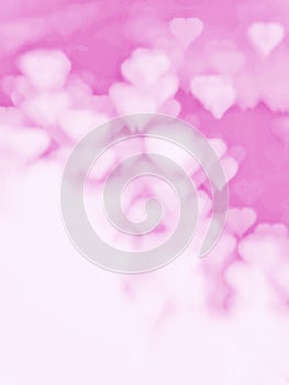 Abstract Bokeh White Pink Light Pattern Heart Sweet Romantic Love Valentine Blur For Background