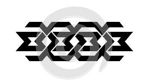 Abstract Bold Black Geometric Interlocking Elements, vector design Generative AI