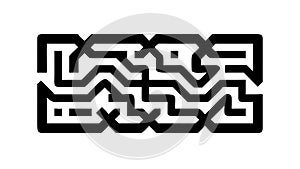 Abstract Bold Geometric Maze Pattern, vector design Generative AI
