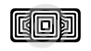 Abstract Bold Nested Squares Pattern, Strong Geometric, vector design Generative AI