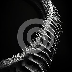 abstract bones spine on black background