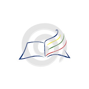 abstract book stylish logo icon