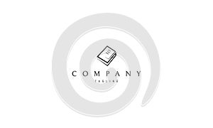 Abstract book vector line logo image black