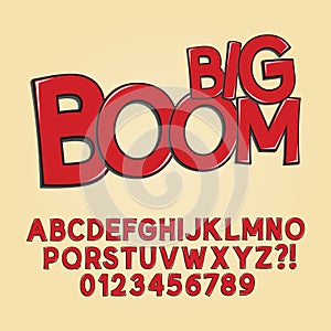 Abstract Boom Pop Art Font and Numbers