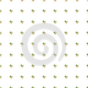 Abstract botany tropical seamless pattern with green little palm tree and island silhouettes. Isolated backdrop