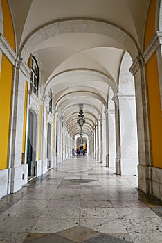 Abstract bottom view of the inside arch in Lisbon