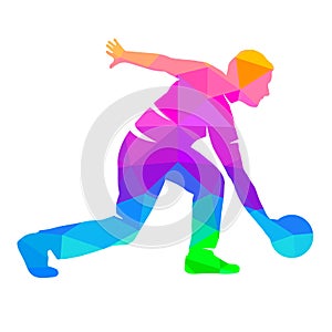 Abstract bowling player graphic in vector quality.