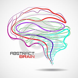 Abstract brain with colorful lines