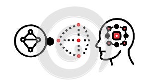 Abstract Brain Connection Icon. Neural Network Cognition, vector design Generative AI