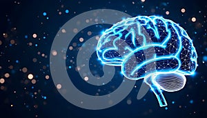 Abstract Brain Illustration: Artificial Intelligence and Cognitive Science