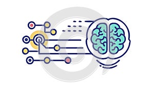 Abstract Brain with Integrated Circuitry, AI Intelligence, vector design Generative AI