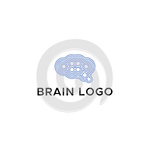 Abstract brain logo vector blue color