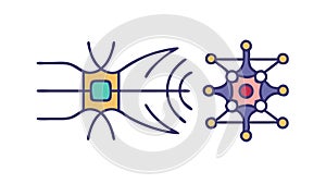 Abstract Brain Network: Advanced AI Digital Intelligence, vector design Generative AI