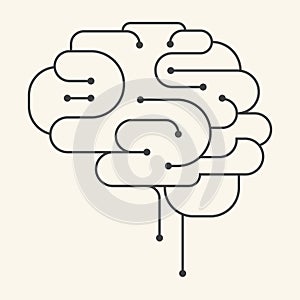 Abstract brain network illustration symbolizing artificial intelligence, learning algorithms, and digital technology connections