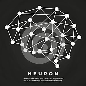 Abstract brain neural network poster design