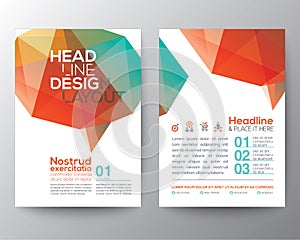 Abstract brain shape low polygon graphic design Layout