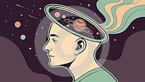 Abstract brain waves, mental activity and thought process vector design Generative AI