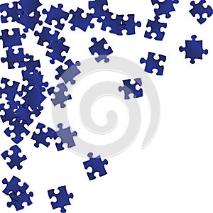 Abstract brainteaser jigsaw puzzle dark blue