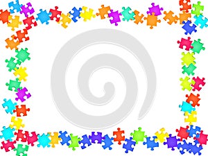 Abstract brainteaser jigsaw puzzle rainbow colors