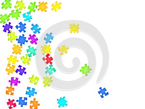 Abstract brainteaser jigsaw puzzle rainbow colors