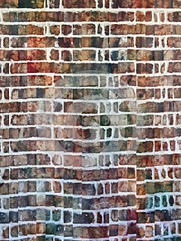 Abstract brick background. Artistic, colorful, wavy. Copy space.