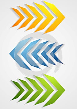 Abstract bright arrows