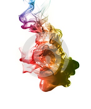 Abstract bright and beautiful color smoke colorful on black back