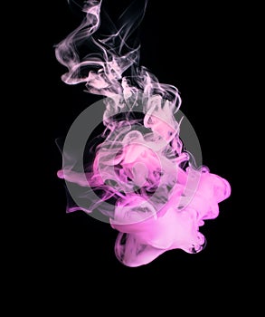 Abstract bright and beautiful color smoke colorful on black back