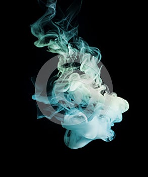 Abstract bright and beautiful color smoke colorful on black back