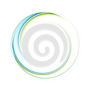 Abstract bright blue green iridescent circle logo photo