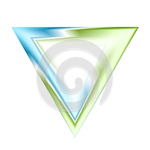 Abstract bright blue green tech triangle logo
