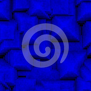 Abstract bright blue pyramid and square optical Illusion teaser psychedelic wallpaper