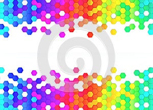 Abstract bright and colorful hexagon mosaic wallpaper or background