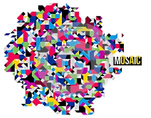 Abstract bright colorful mosaic vector background, artistic design element trendy modern style.