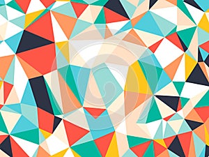 Abstract bright colorful random triangle geometric background, Vector Illustration pattern.