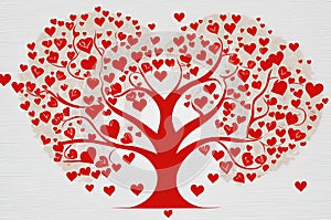 Abstract bright Family tree, tree of life in the shape of a heart