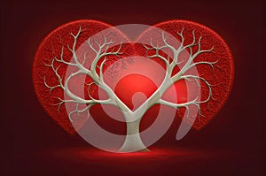 Abstract bright Family tree, tree of life in the shape of a heart