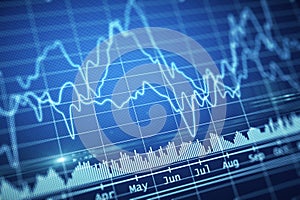 Abstract bright financial chart illustration.