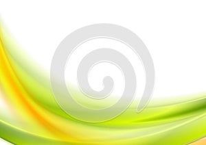 Abstract bright green and orange wavy background