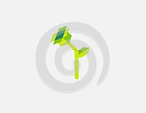 Abstract bright logo paper flower ecology icon