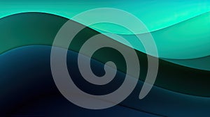 Abstract bright motion wavy lines. Dark green black curves gradient. Futuristic and elegant background