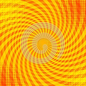 Abstract bright orange comic background