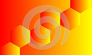 Abstract bright orange  yellow colors Hexagonal Background. Vector Illustration.