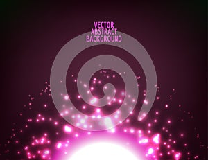 Abstract bright shining sphere. Vector light background.