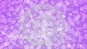 Abstract Bright Sparkles, Curves and Blurred Bokeh in Purple Background