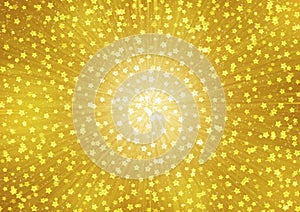 Abstract Bright Stars Blast in Shining Golden Background