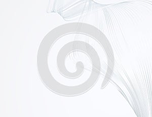 Abstract bright wavy lines on a white light background Futuristic technology illustration design The pattern of the wave line