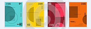 Abstract brochure covers set in modern minimal geometric design